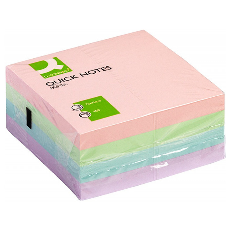 Bloczek samoprzylepny 76x76mm 400k pastelowe KF01347 Q-CONNECT