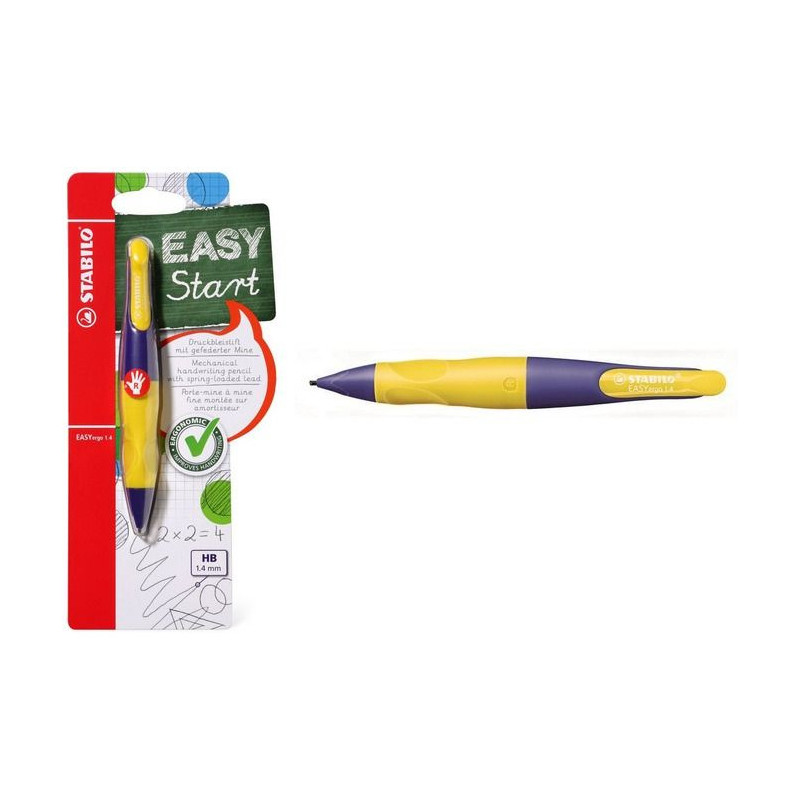 Ołówek STABILO EASYStart 1,4mm HB dla praworęcznych fioletowo żółty BLISTER B-46896