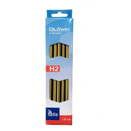 Ołówek z gumką twardość 2H (12szt.) KV050-H2 TETIS