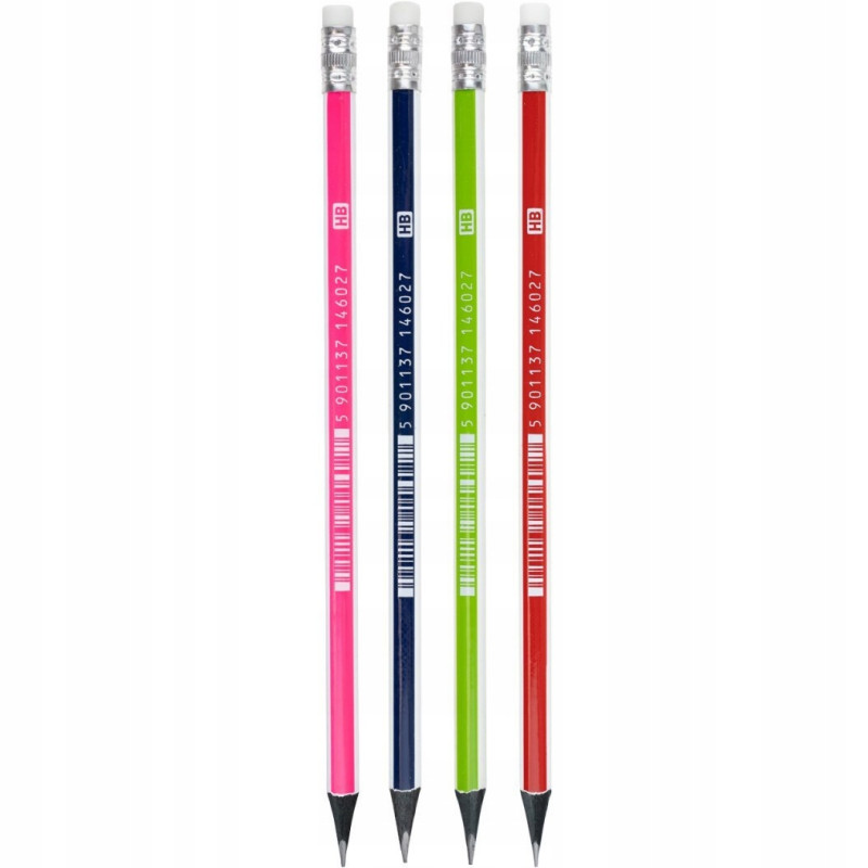 Ołówek grafitowy twardość HB czarne drewno z gumką 206120014 ASTRA