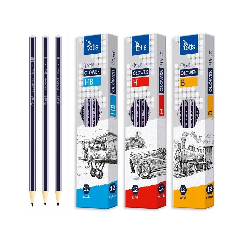 Ołówek PIXELL heksagonalne 2H (12szt.) KV060-H2 TETIS