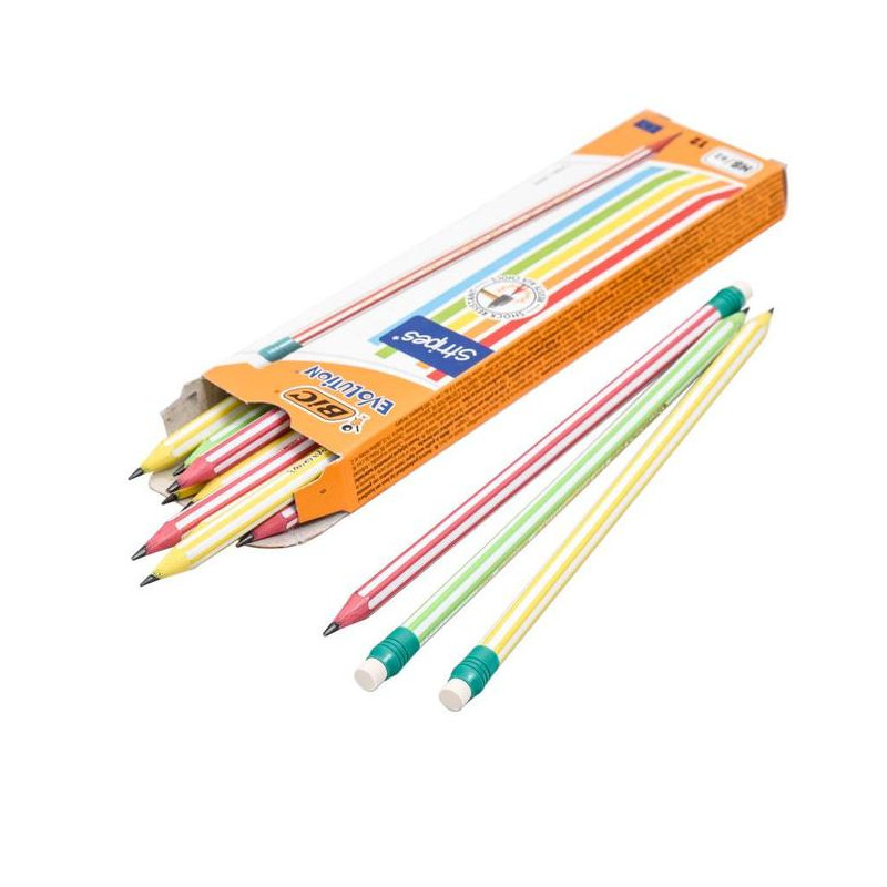 Ołówek EVOLUTION STRIPES z gumką HB 8960342 BIC