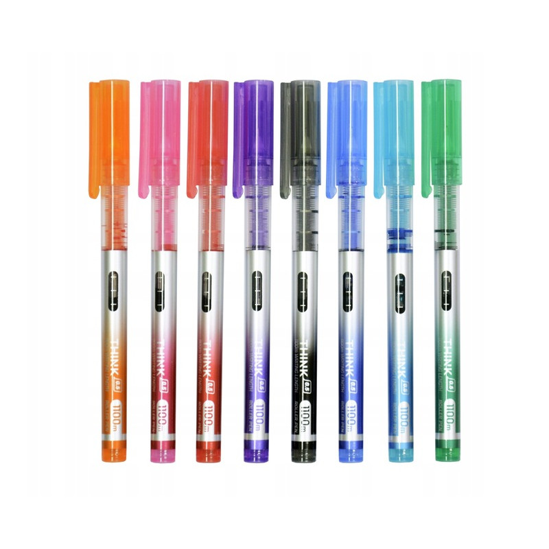 Pióro kulkowe 0,5mm THINK 8kolorów EQ300-8C DELI