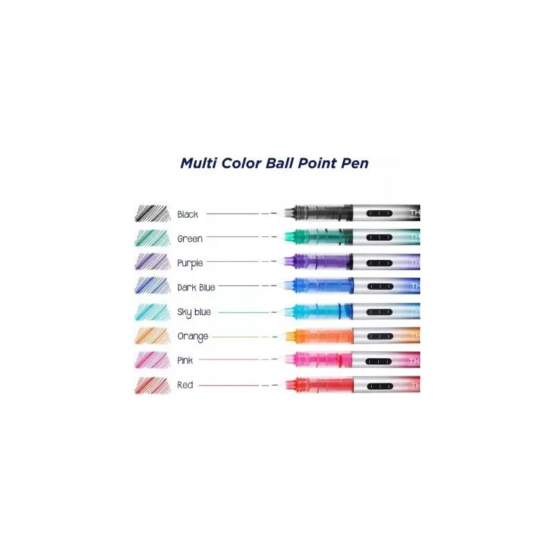 Pióro kulkowe 0,5mm THINK 8kolorów EQ300-8C DELI