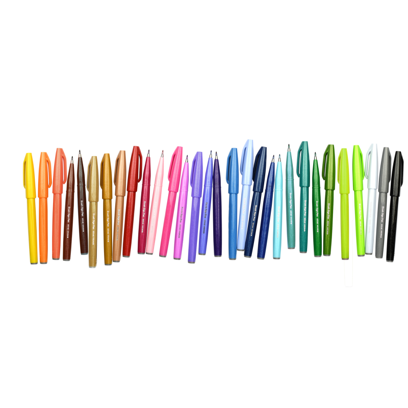 Pisak BRUSH SIGN PEN limonkowy SES15C-K2 PENTEL