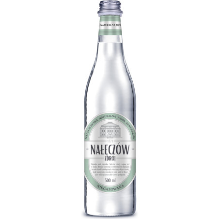 Woda mineralna NAŁĘCZÓW ZDRÓJ 0.5L (12 sztuk) niegazowana w szkle bez kaucji
