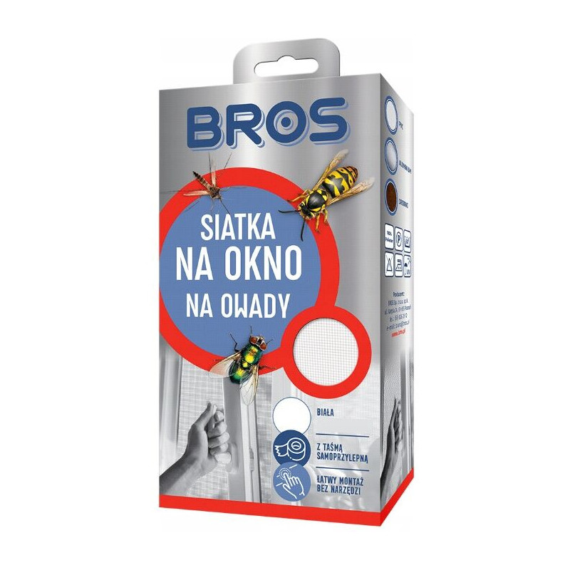 Siatka na okno na owady 130x150cm biała BROS