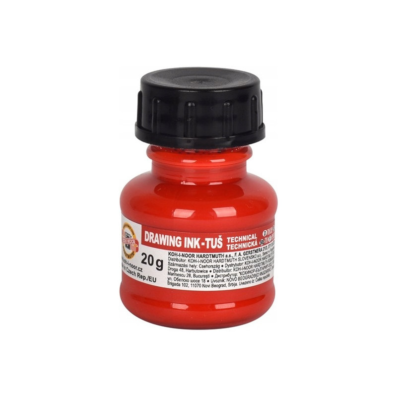 Tusz kreślarski 20g czerwony 141700402 KOH-I-NOOR