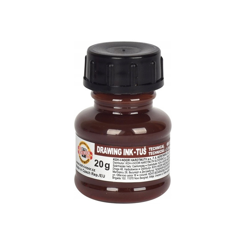 Tusz kreślarski 20g brązowy 141727/1417009 KOH-I-NOOR