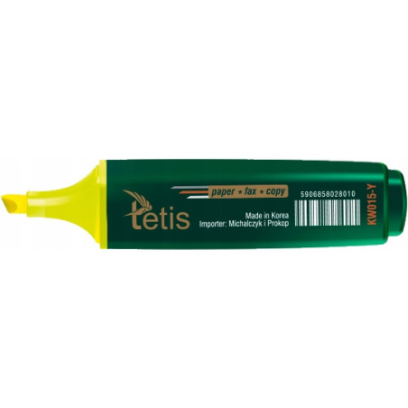 Zakreślacz płaski żółty KW015-Y TETIS