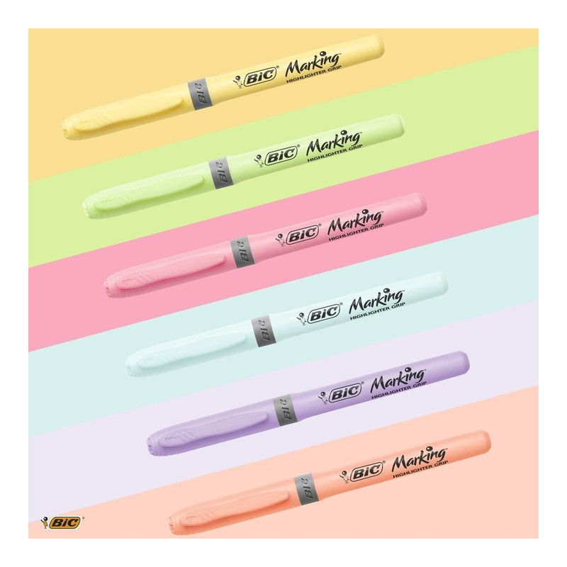 Zakreślacz HIGHLIGHTER GRIP 6x pastel, 6x neon 992562 BIC