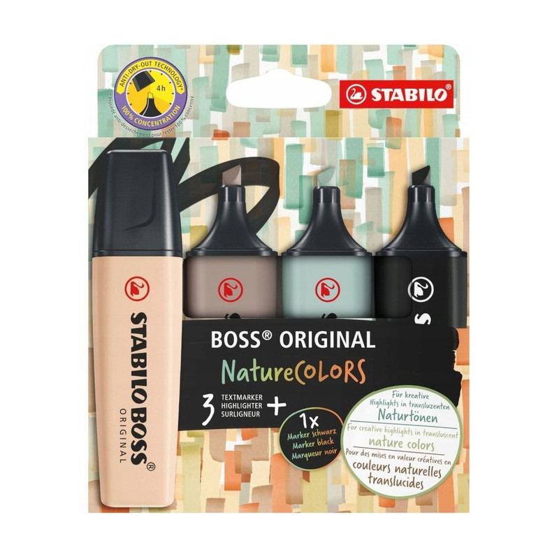 Zakreślacz BOSS ORIGINAL Nature COLOURS 70/4-2-5 mix 4kolory