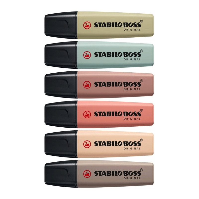 Zakreślacz BOSS ORIGINAL Nature COLOURS 70/6-2-2 mix 6 kolorów