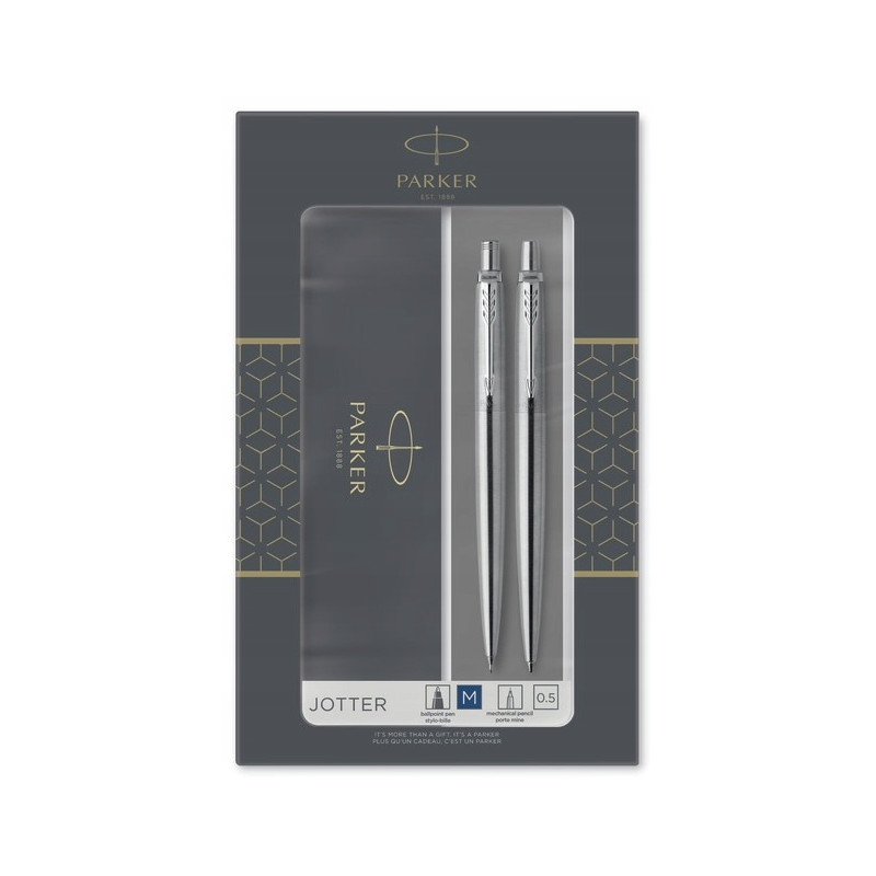 Komplet ołówek + długopis JOTTER STAINLESS STEEL CT PARKER 2093256