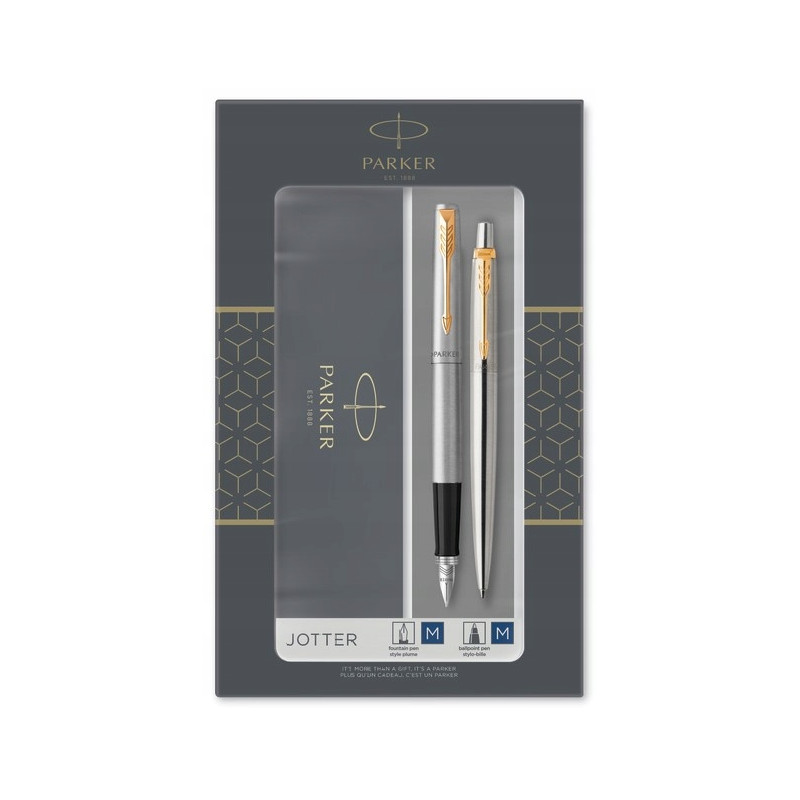 Komplet pióro wieczne + długopis JOTTER STAINLESS STEEL GT PARKER 2093257