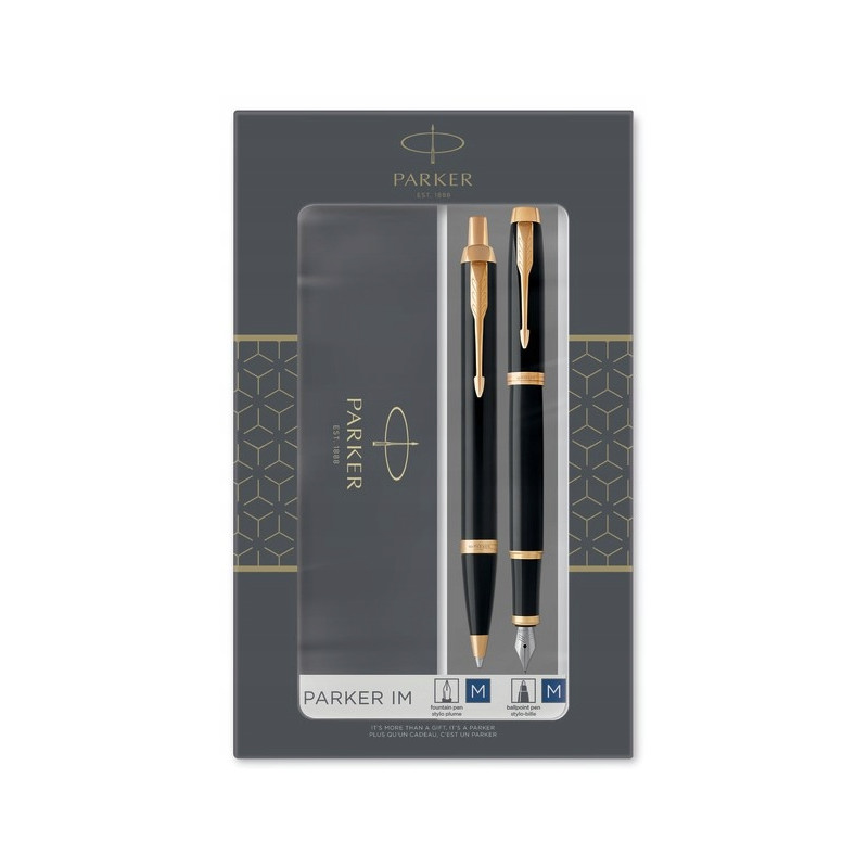Komplet pióro wieczne + długopis IM DUO czarny GT PARKER 2093216