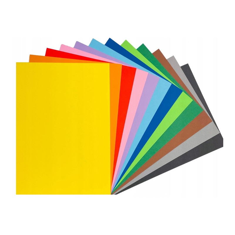 Papier A4 kolorowy mix 12 kol. 210g (60ark) KRESKA