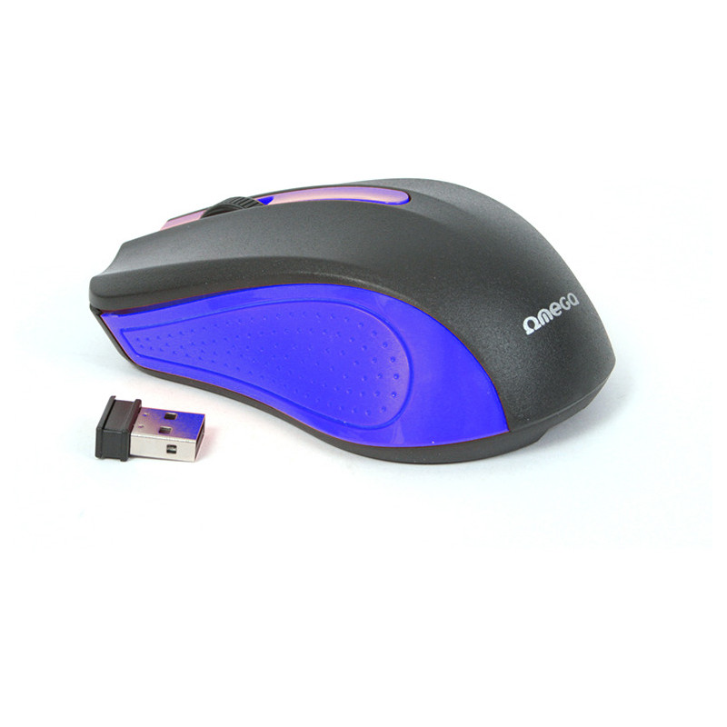 Mysz OMEGA bezprzewodowa optyczna 1000dpi USB niebieska (41792)