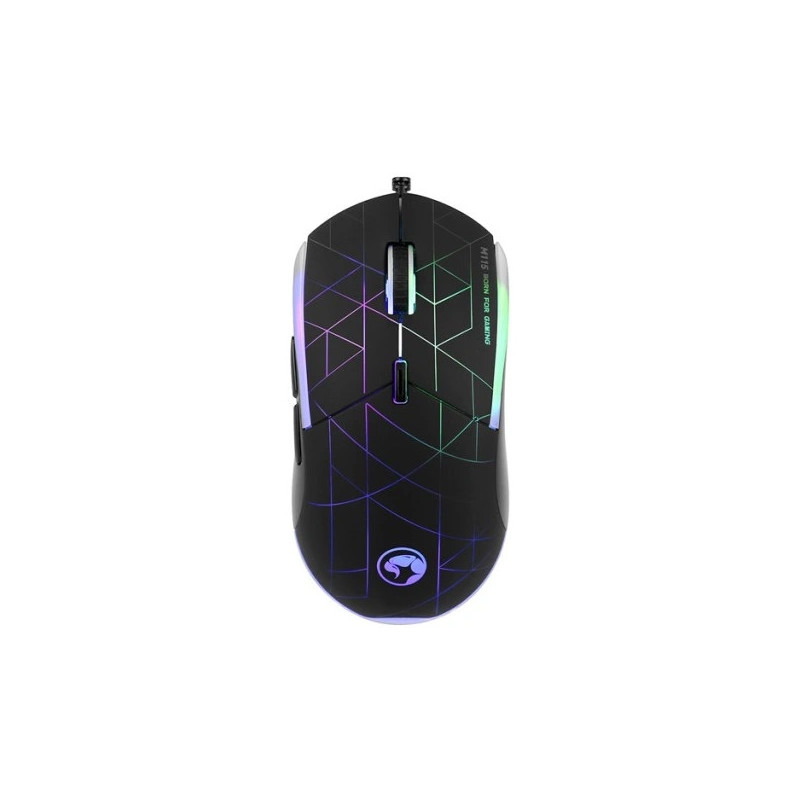 Mysz MARVO M115 optyczna 4000dpi USB 6 klawiszy czarna podświetlana