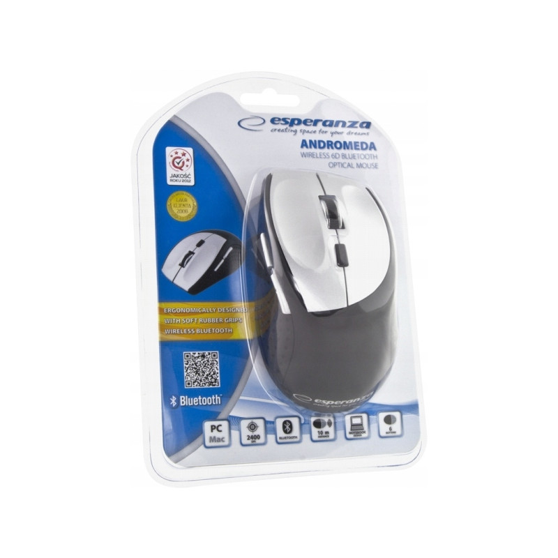 Mysz bluetooth optyczna 6D srebrna andromeda EM123S ESPERANZA
