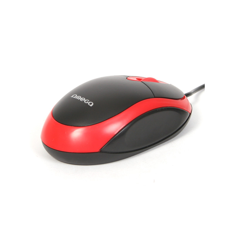 Mysz OMEGA optyczna 1200dpi USB Value Line czarno-czerwona (41646)