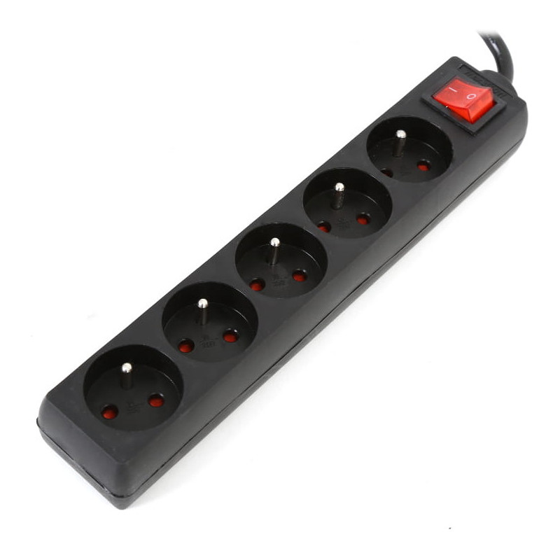 Listwa zasilająca 5g/5m czarna OMEGA 16A/3500W uziemienie (41107)