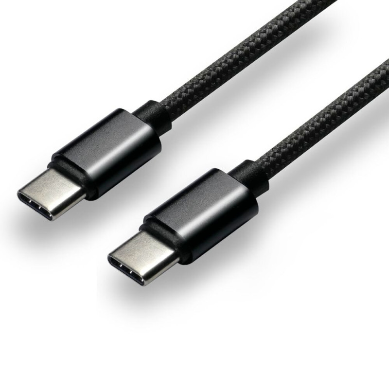 Kabel USB-C - USB-C 1m 3A 60W pleciony czarny EVERACTIVE (CBB-1PD3)