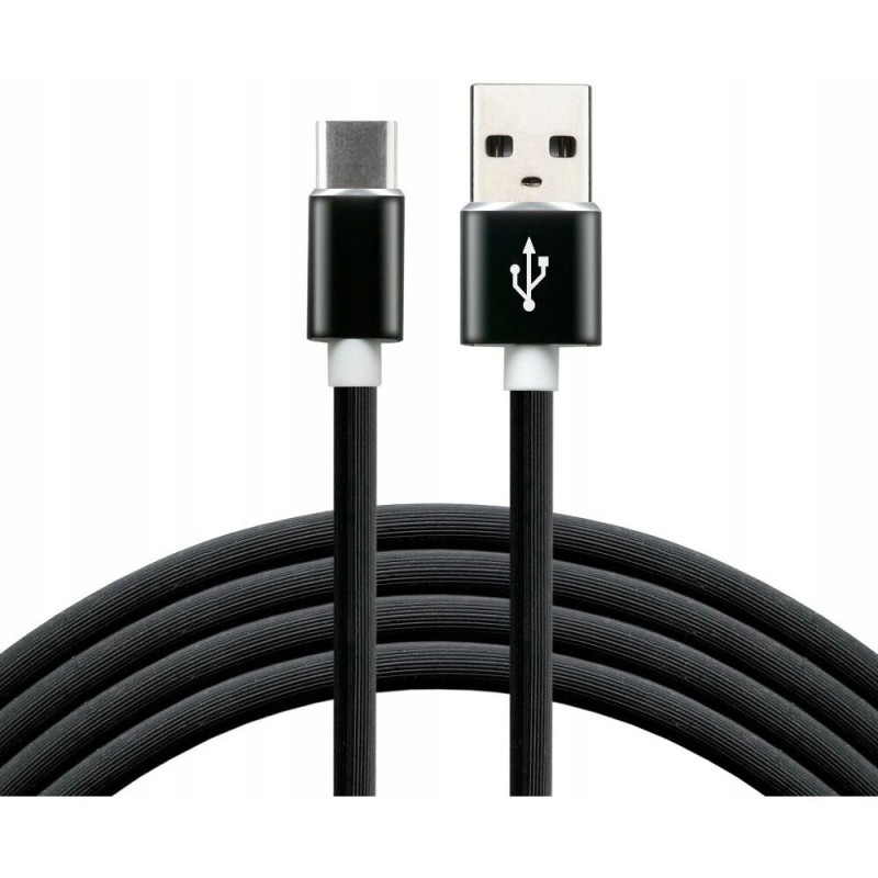 Kabel USB-A - USB-C 1m 3A silikonowy czarny EVERACTIVE (CBS-1CB)