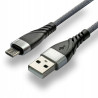 Kabel USB-A - microUSB 1m 2,4A pleciony szary EVERACTIVE (CBB-1MG)