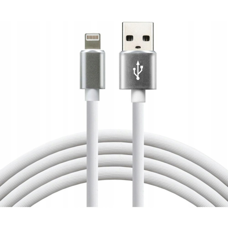Kabel USB-A - Lightning 1m 2,4A silikonowy biały EVERACTIVE (CBS-1IW)