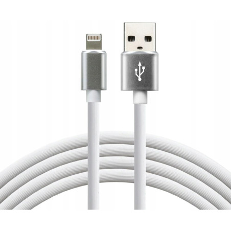 Kabel USB-A - Lightning 1m 2,4A silikonowy biały EVERACTIVE (CBS-1IW)