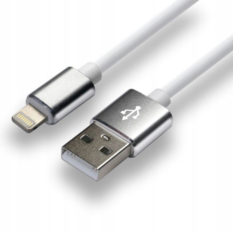 Kabel USB-A - Lightning 1m 2,4A silikonowy biały EVERACTIVE (CBS-1IW)