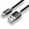 Kabel USB-A - Lightning 1m 2,4A silikonowy czarny EVERACTIVE (CBS-1IB)