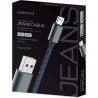 Kabel USB-A - microUSB 1m 2A pleciony niebieski OMEGA JEANS (44200)