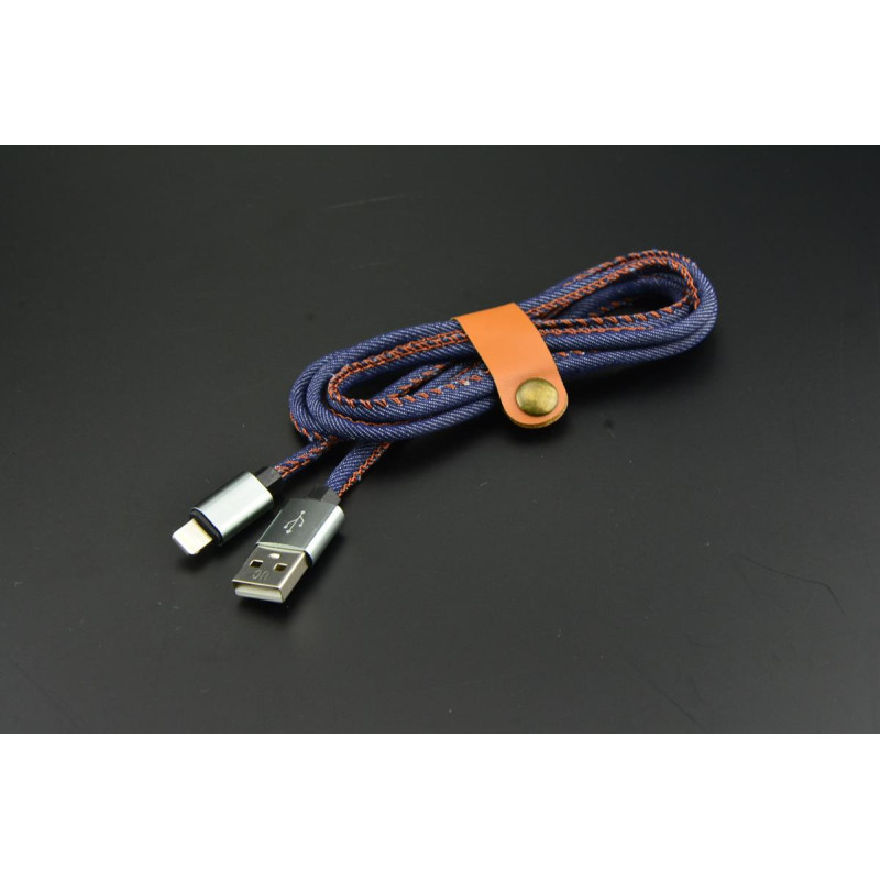 Kabel USB-A - microUSB 1m 2A pleciony niebieski OMEGA JEANS (44200)