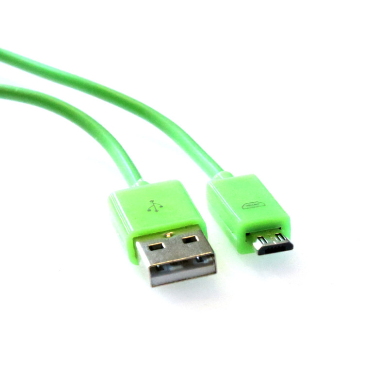 Kabel USB-A - microUSB 1m 2A zielony OMEGA BAJA (44341)