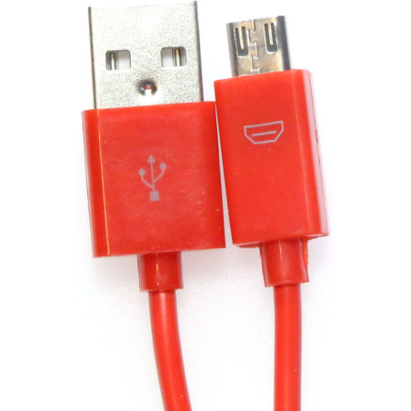 Kabel USB-A - microUSB 1m 2A czerwony OMEGA BAJA (44342)