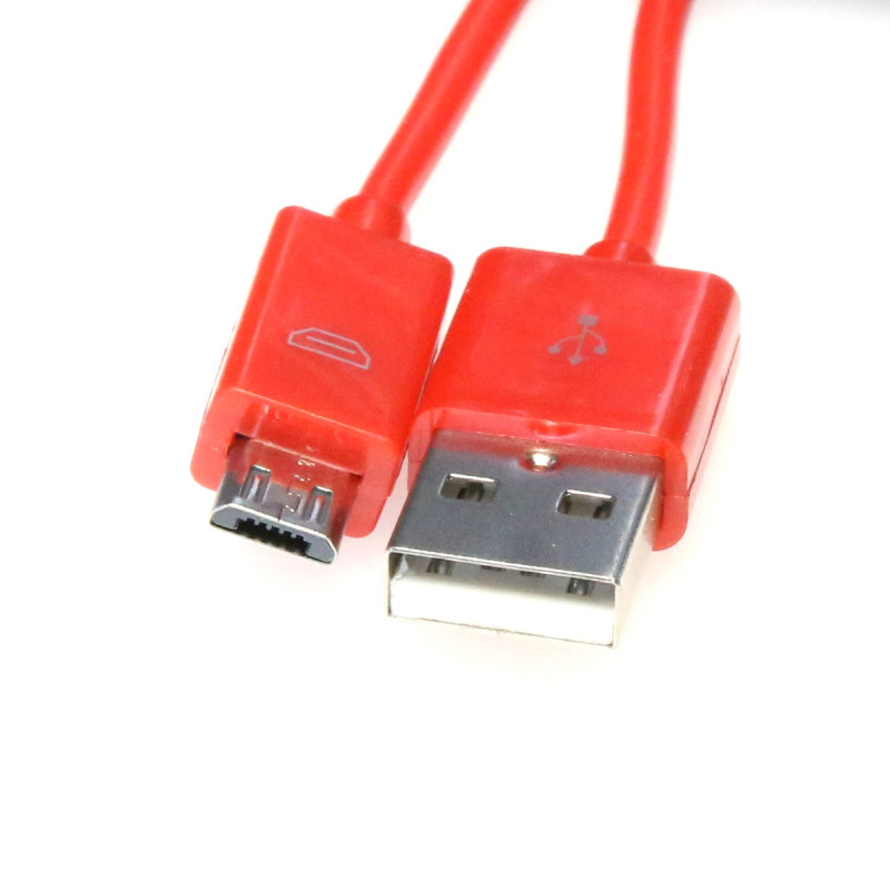 Kabel USB-A - microUSB 1m 2A czerwony OMEGA BAJA (44342)