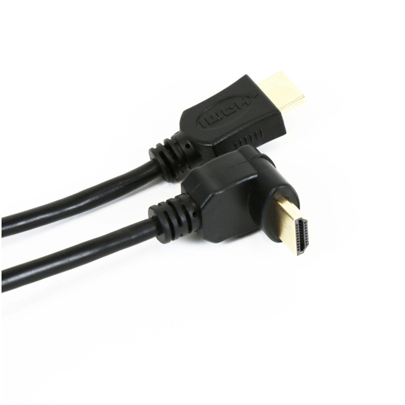 Kabel HDMI - HDMI 5m v.1.4 kątowy czarny OMEGA (41854)
