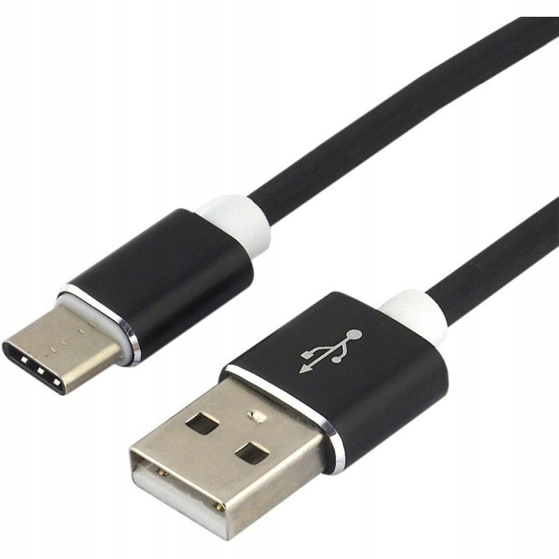 Kabel USB-A - USB-C 1,5m 3A silikonowy czarny EVERACTIVE (CBS-1.5CB)