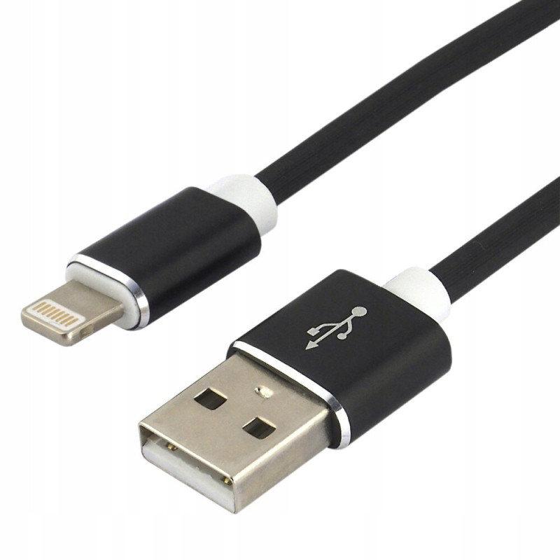 Kabel USB-A - Lightning 1,5m 2,4A silikonowy czarny EVERACTIVE (CBS-1.5IB)