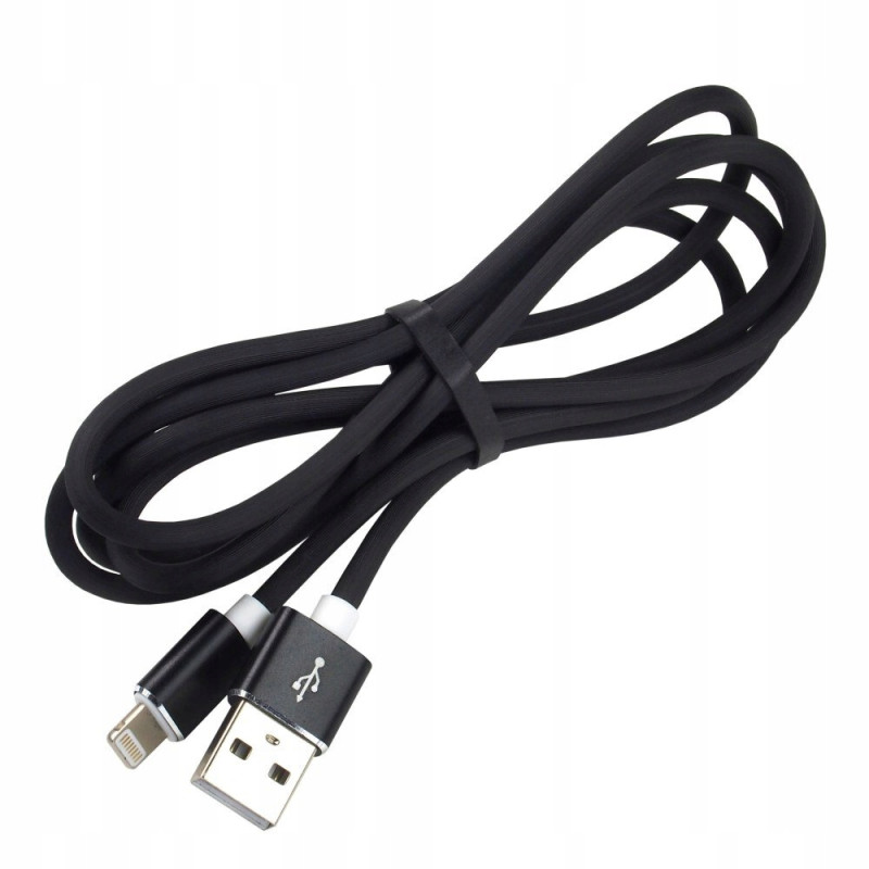 Kabel USB-A - Lightning 1,5m 2,4A silikonowy czarny EVERACTIVE (CBS-1.5IB)
