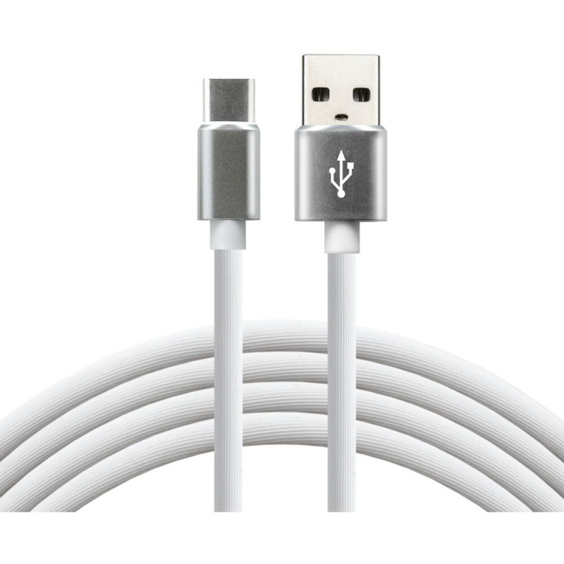 Kabel USB-A - USB-C 1m 3A silikonowy biały EVERACTIVE (CBS-1CW)