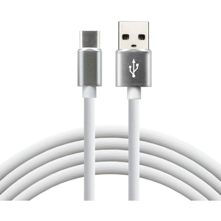 Kabel USB-A - USB-C 1m 3A silikonowy biały EVERACTIVE (CBS-1CW)