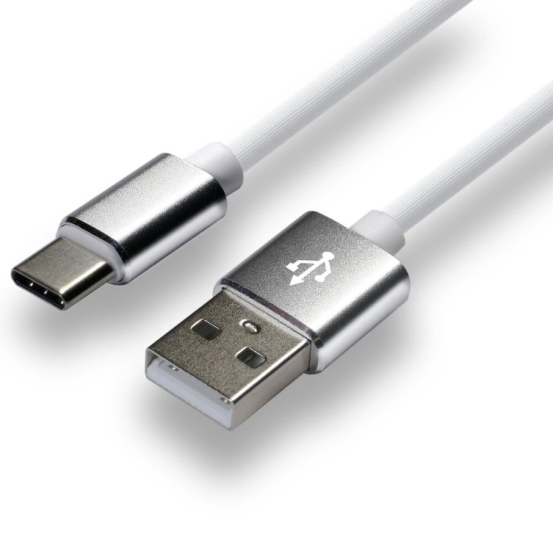 Kabel USB-A - USB-C 1m 3A silikonowy biały EVERACTIVE (CBS-1CW)