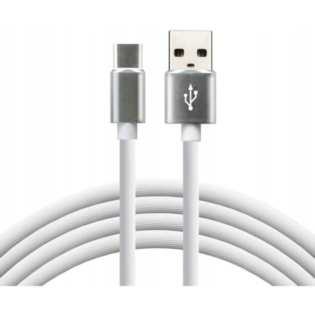 Kabel USB-A - USB-C 1,5m 3A silikonowy biały EVERACTIVE (CBS-1.5CW)