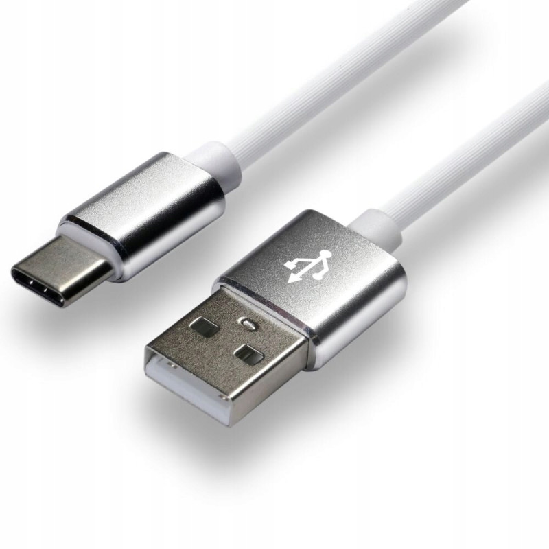 Kabel USB-A - USB-C 1,5m 3A silikonowy biały EVERACTIVE (CBS-1.5CW)
