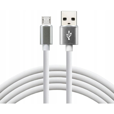 Kabel USB-A - microUSB 1m 2,4A silikonowy biały EVERACTIVE (CBS-1MW)