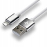 Kabel USB-A - microUSB 1m 2,4A silikonowy biały EVERACTIVE (CBS-1MW)