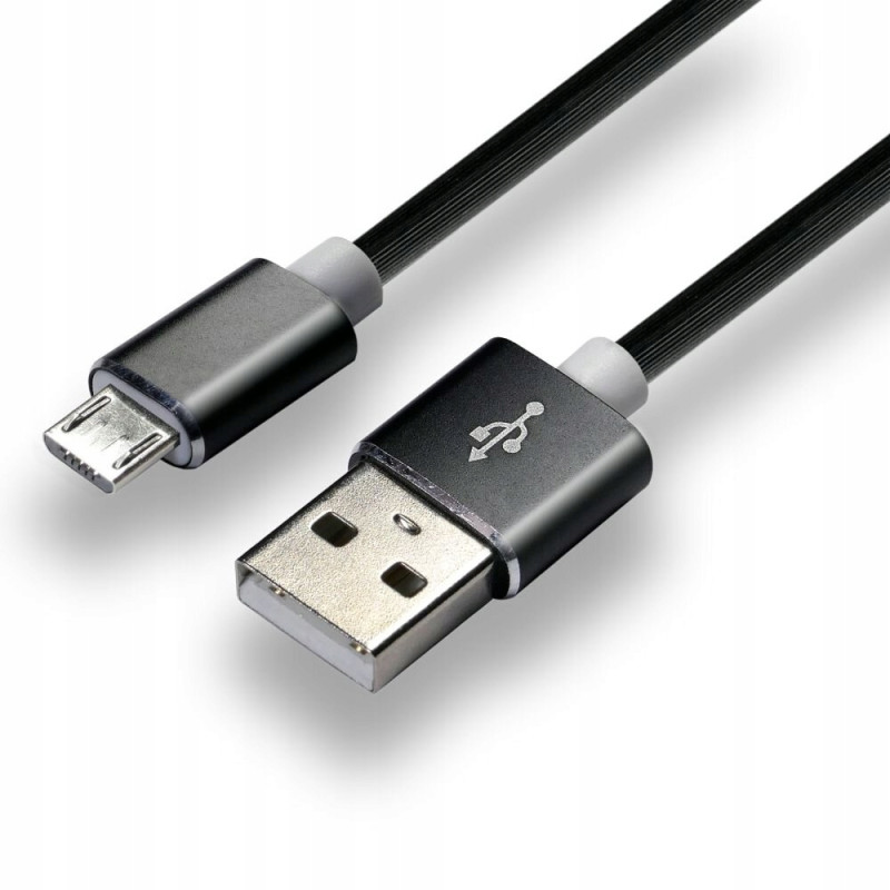 Kabel USB-A - microUSB 1m 2,4A silikonowy czarny EVERACTIVE (CBS-1MB)